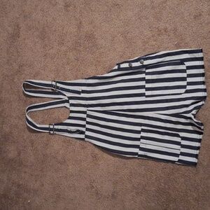 Navy and white striped jumper